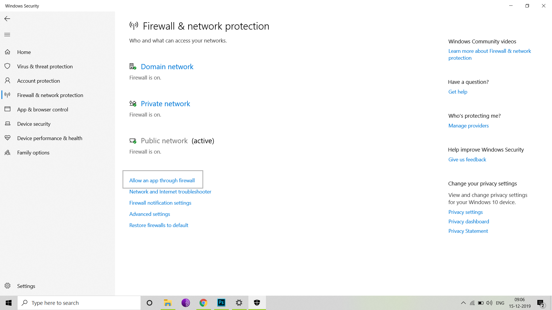 How to Turn Windows Defender Firewall on and off TibCERT Knowledge Base