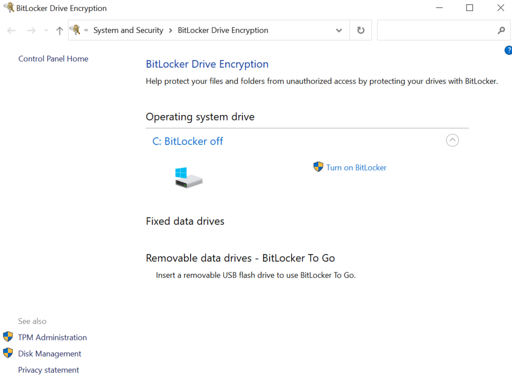 how to encrypt your laptop windows 10