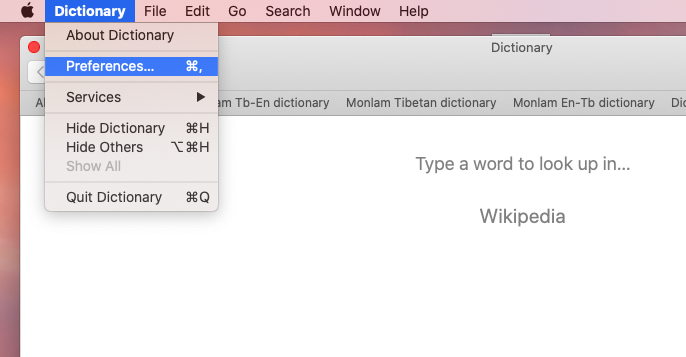 tibetan dictionary for mac