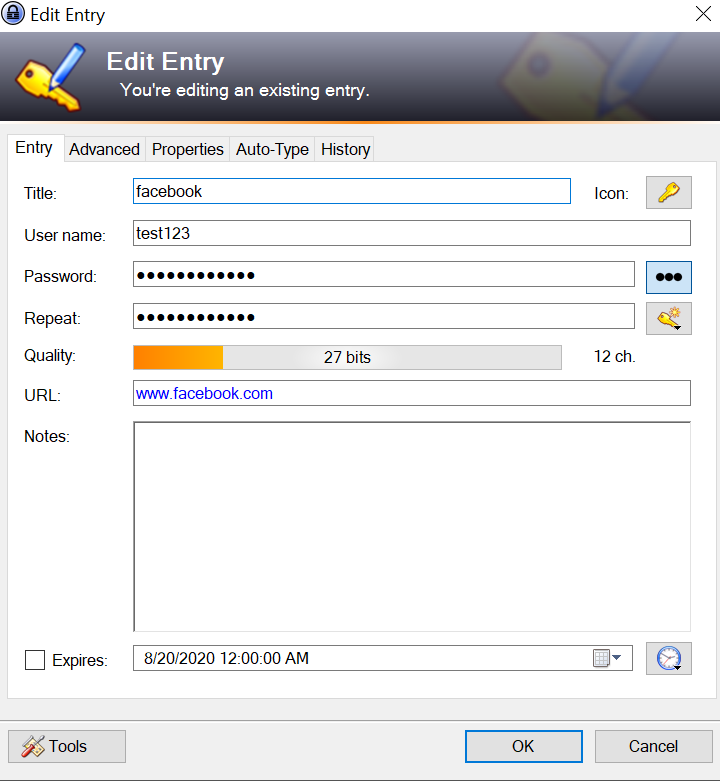 kee password manager chrome