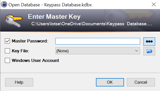 keepass windows login