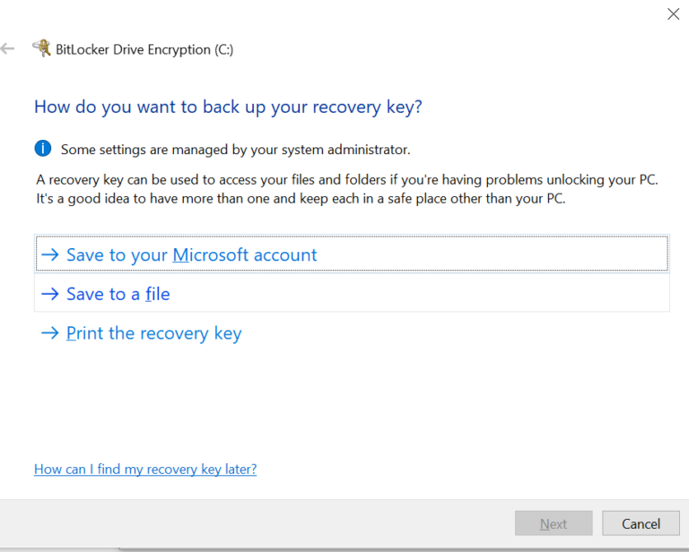 Windows 10 でフルディスク暗号化を有効にする方法